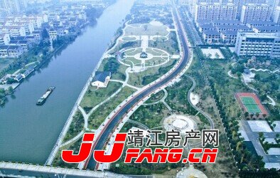 靖江十圩港景观带南延工程步伐(图1)